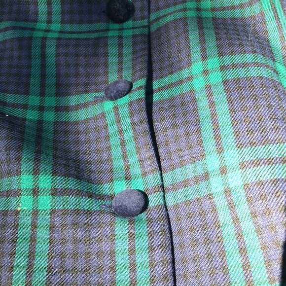 Plaza South Women’s Petites vintages pleated plaid Maxi long coat dress. Size 16 - Picture 9 of 10